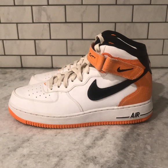 Nike Air Force 1 Sneakers Mens 8 Black White Orange Magma Mid I Got Next DV2134 - Picture 3 of 12